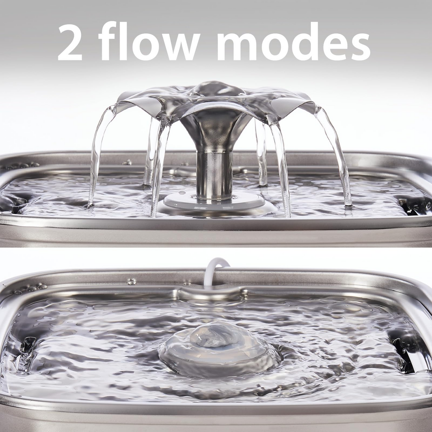 Stainless Steel Flower Cat Water Fountain – 3.2L with Adapter & 6 Free Filter Replacements