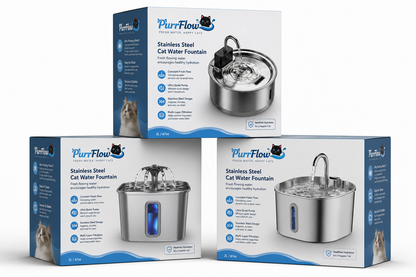 Stainless Steel Flower Cat Water Fountain – 3.2L with Adapter & 6 Free Filter Replacements