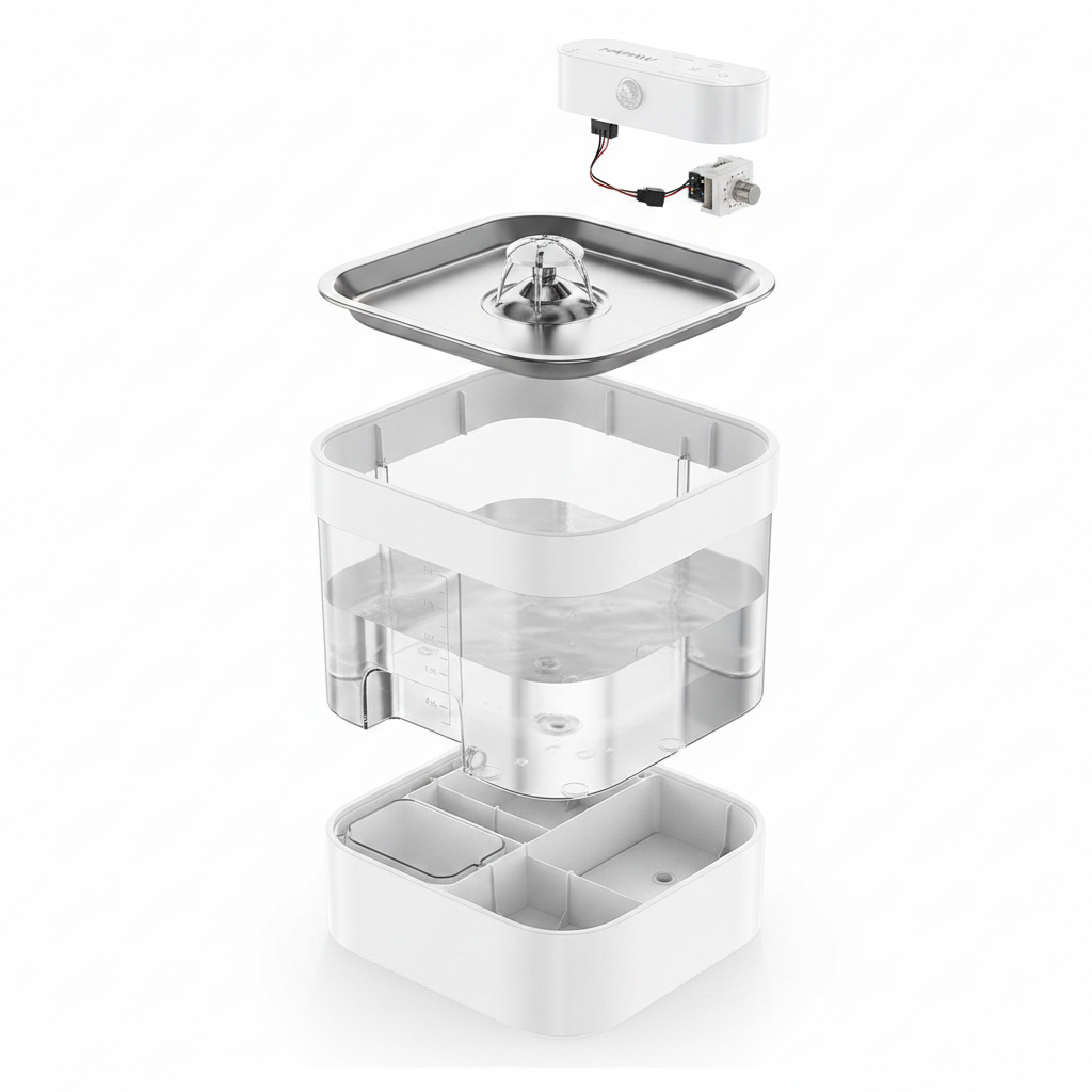 Cat Water Fountain - Components Exploded View