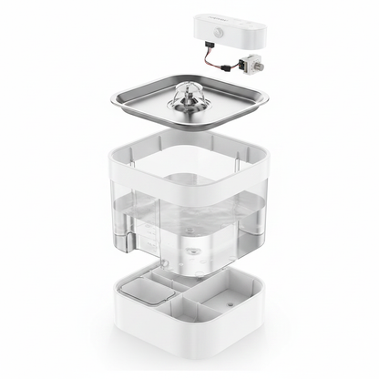 Cat Water Fountain - Components Exploded View